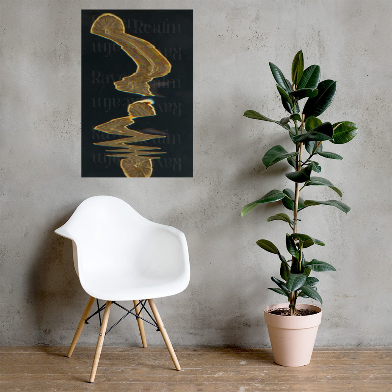 Orange Glitch Poster: Orange Slices, Wall Art