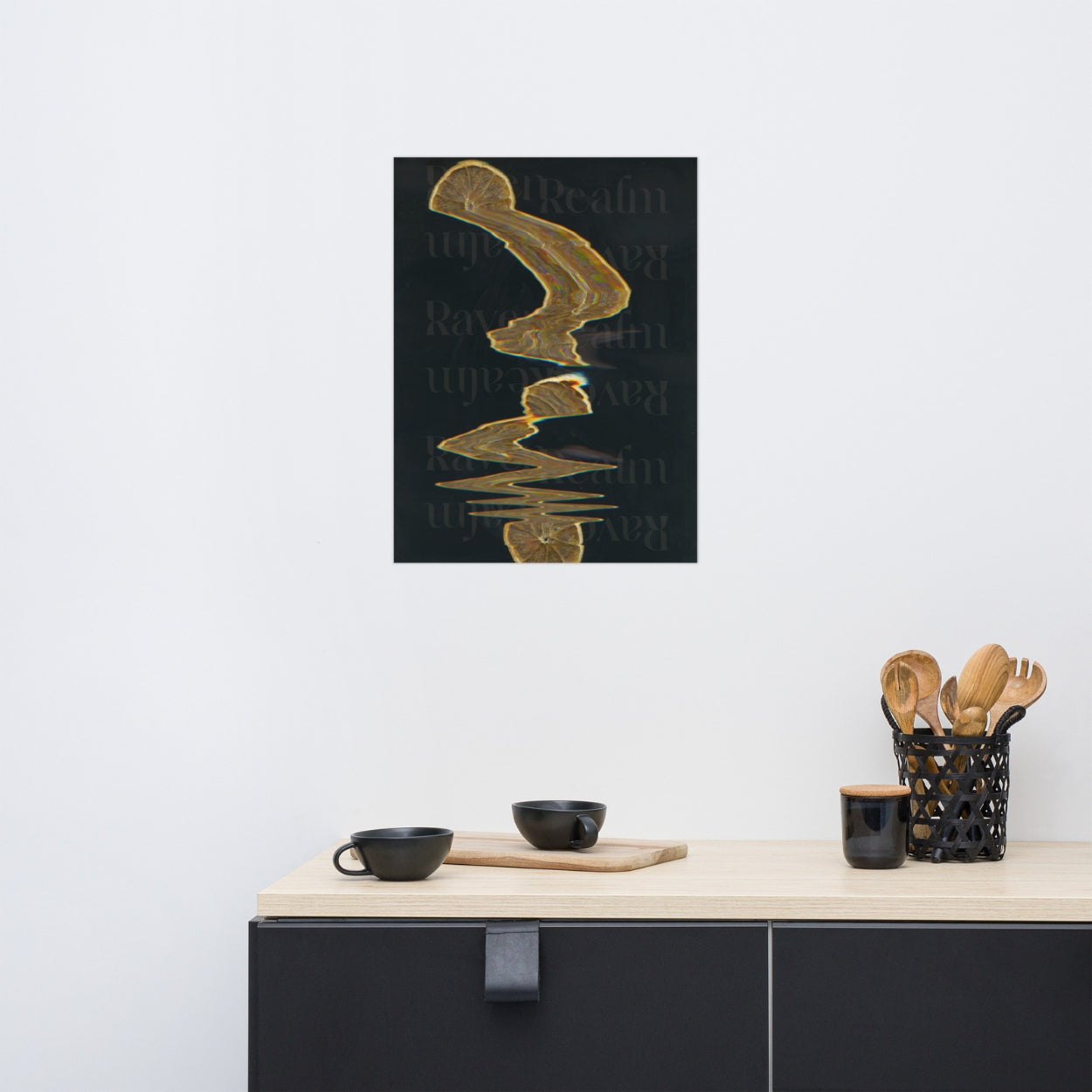 Orange Glitch Poster: Orange Slices, Wall Art