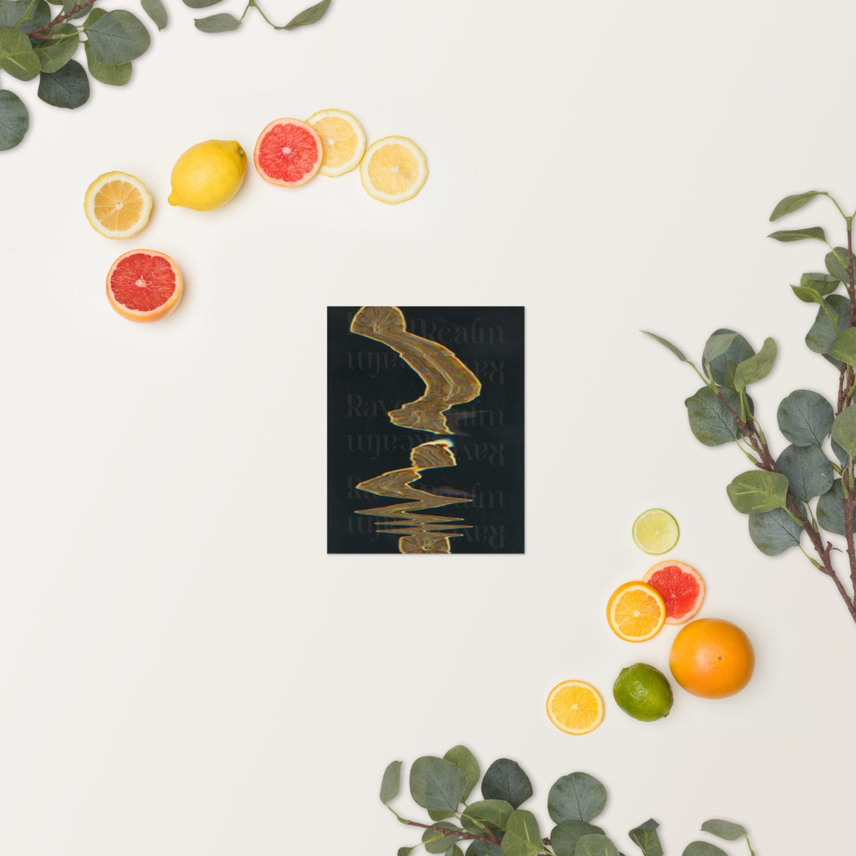 Orange Glitch Poster: Orange Slices, Wall Art